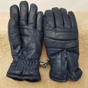 VTG Conroy Ladies Medium Leather Fiber Insulated‎ Mittens Gloves Taiwan Zip Used